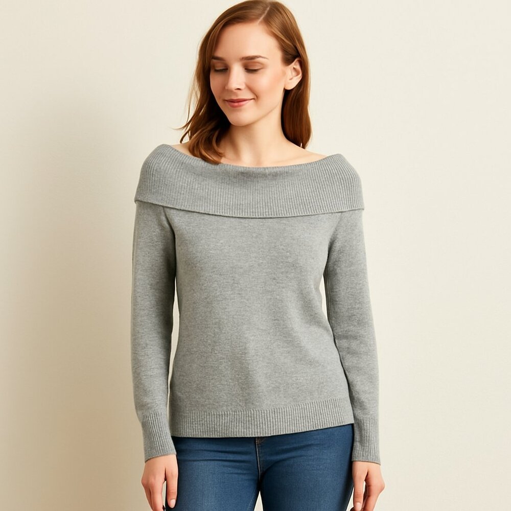 ANTHROPOLOGIE | Grey Cowl Neck Sweater – Women’s Small